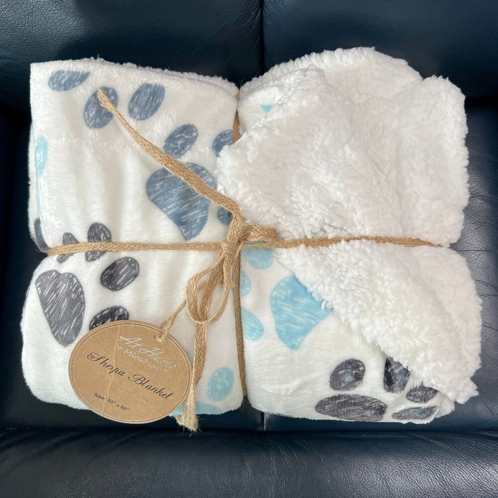 Doggie Paws Velvety Fleece Blanket